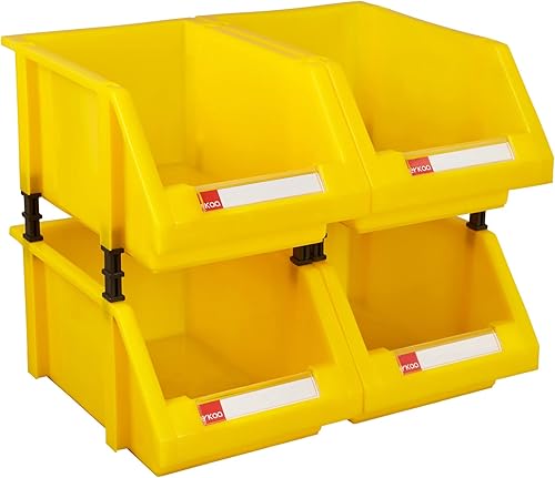 aerkaa Contenedores de almacenamiento para taller, contenedores de almacenamiento de hardware, contenedores organizadores apilables para tienda,