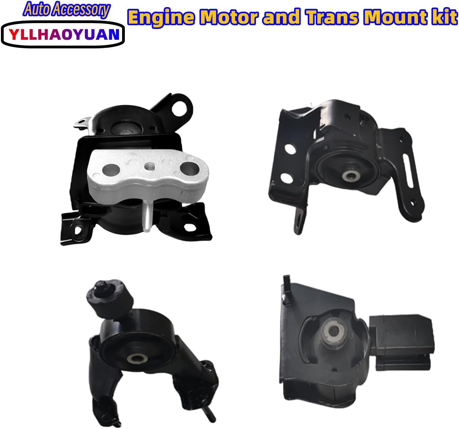 Complete Engine Mount Set of 4 Compatible with 2014-2019 Corolla 1.8L Sedan CVT - Replaces EMT9875 A42019 A62023 A42026