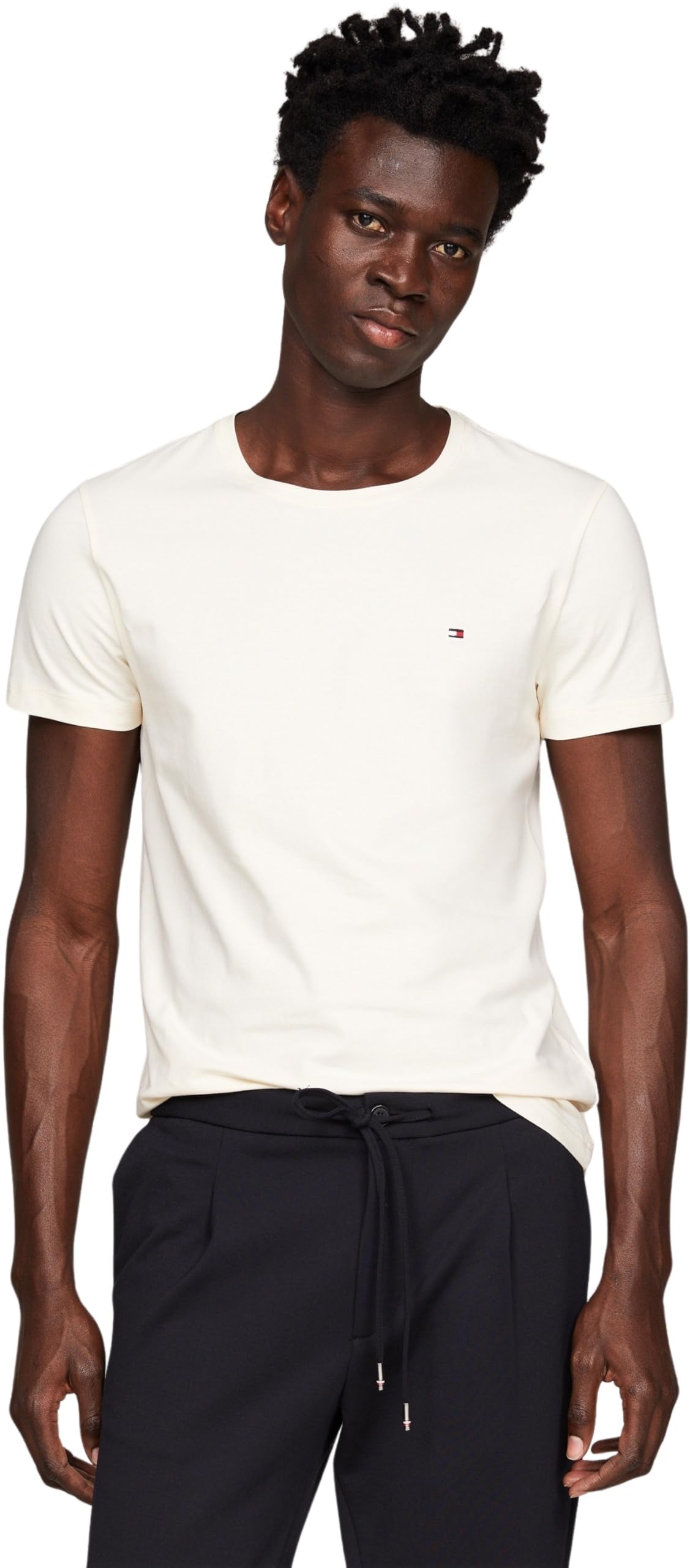 Tommy Hilfiger Mens Stretch Slim Fit Tee Mw0mw10800 S/S T-Shirts, Calico, S UK