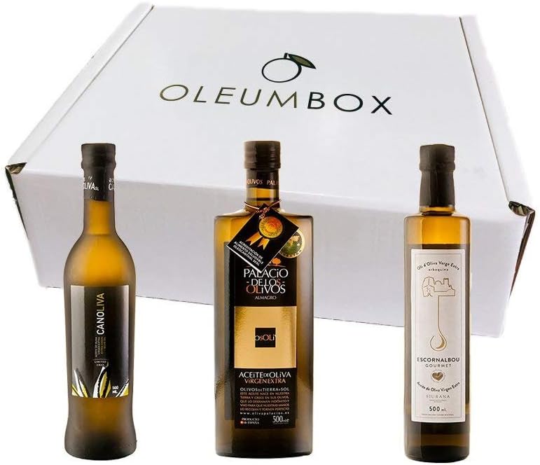 Oleumbox - Premium Extra Virgin Olive Oil - Gift Box (Picual, Arbequina and Picual, Picuda, Hojiblanca Coupage) 3 Bottles of 500 milliliters