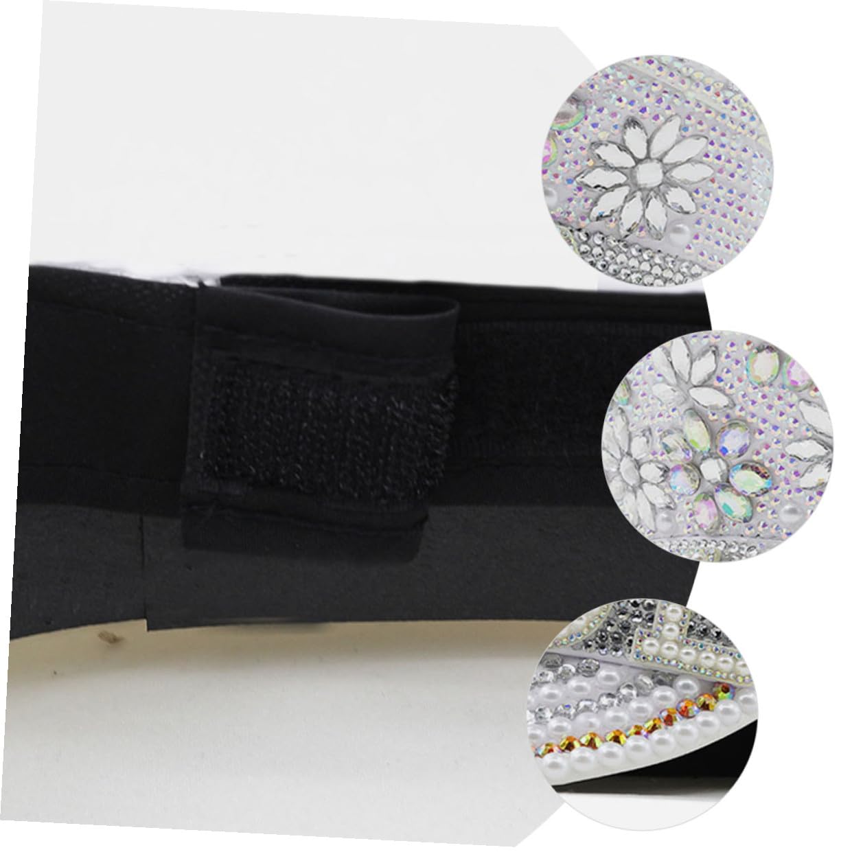 Uonlytech Sombrero Cuero Cómodo para Novia de Blanco de Gemas de Imitación y Talla Ajustable para Despedidas de Soltera y Bodas