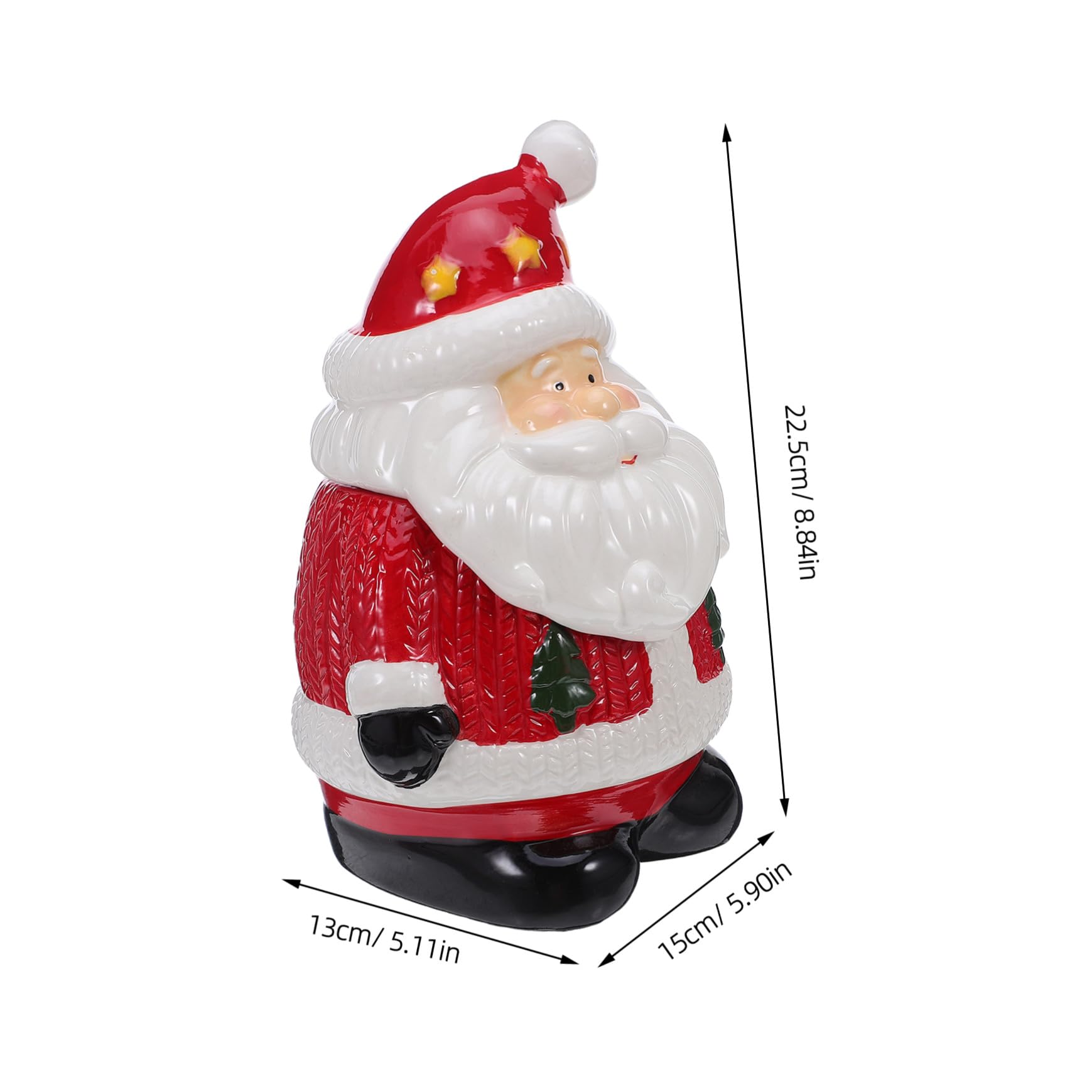 Zerodeko Keramik-keksdose Weihnachtsmann-förmig mit Deckel Luftdichte Vorratsdose für Snacks und Gebäck Dekorative Weihnachtsschüssel für Festliche Tischdekoration