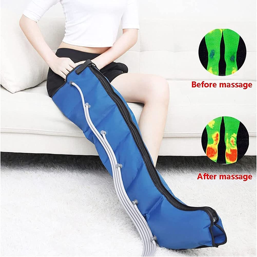 Massaggiatore a compressione d'aria per gambe, pressione regolabile e temporizzata, massaggiatore pneumatico a circolazione d'aria per gambe, linfedema, circolazione, gonfiore, rilassamento, sollievo