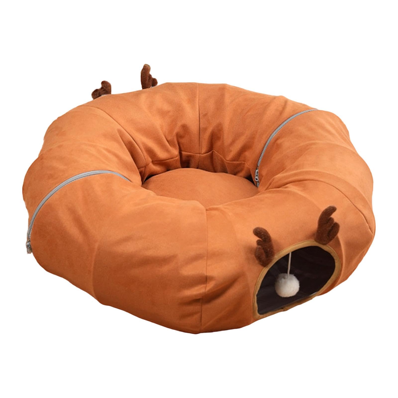 SECRET DESIRE Cat Tunnel Bed Kitty Playing Home Foldable Detachable Resting Cat Cave Donut-image-11