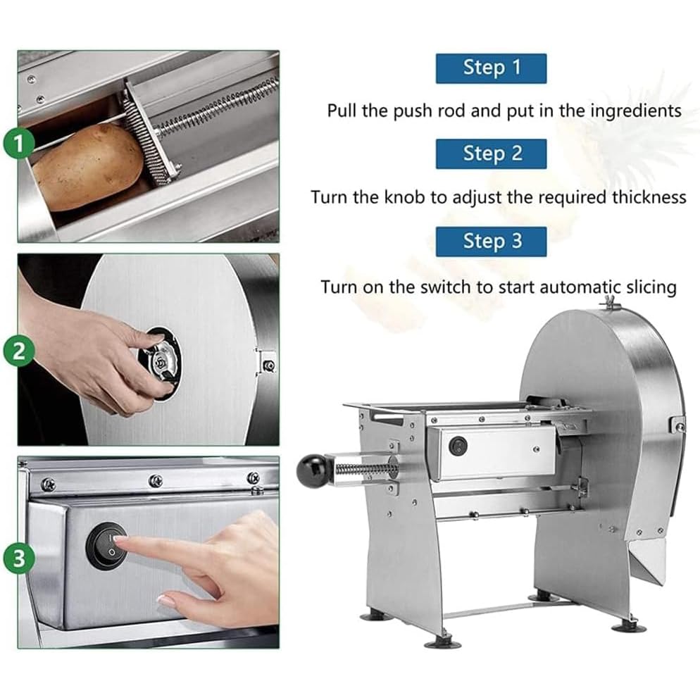 Máquina eléctrica para cortar vegetales con acero inoxidable miniatura 3