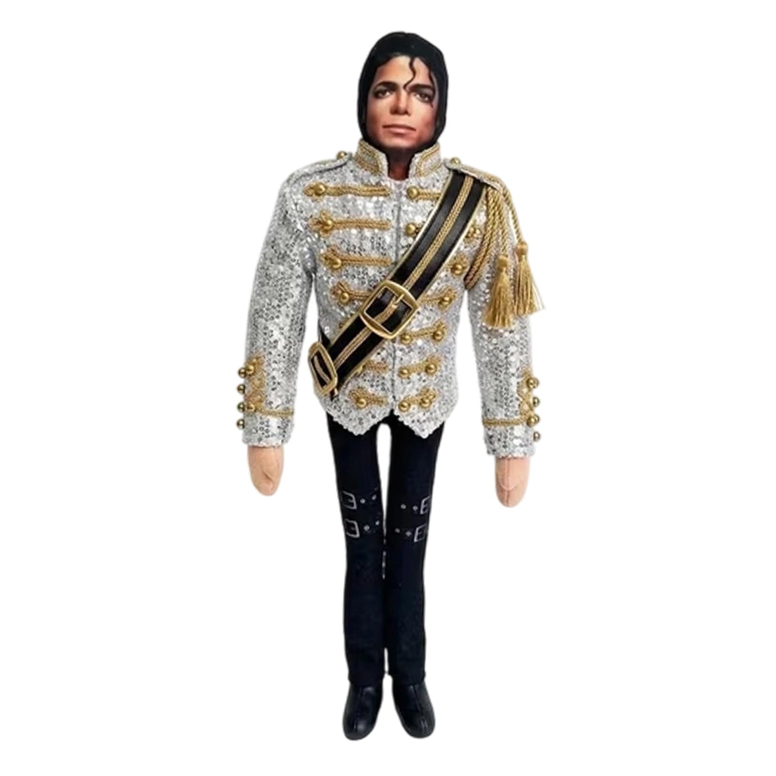 Michael Doll Plush Mj Pillow King of Pop Music Legend Plushies Pop Icon Inspired | the Limbs Are Movable Rock King Classic Plush Halloween Christmas Car Decorations (02-d)