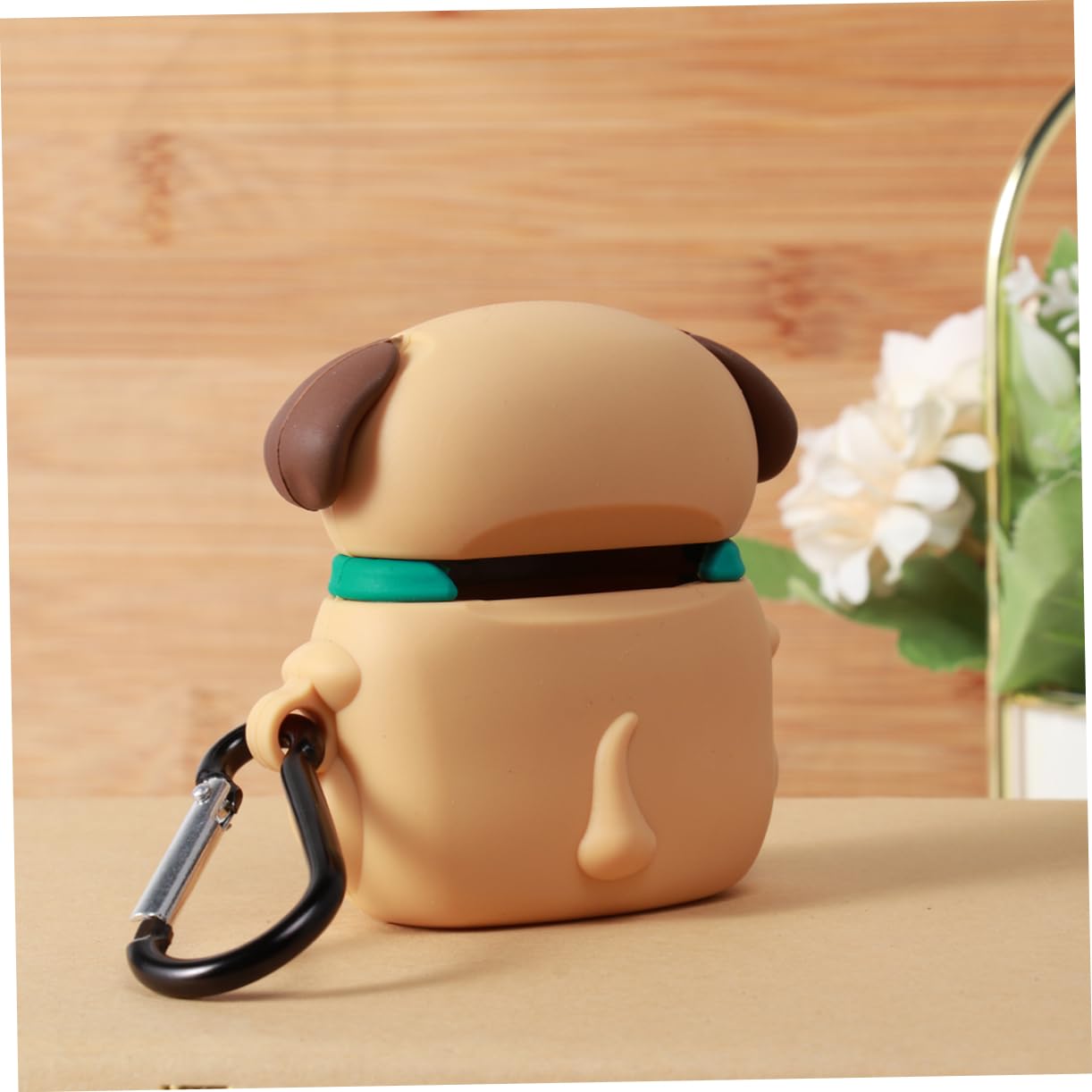 Uonlytech 3piezas Funda De Silicona para Auriculares Diseño De Perro Pei Resistente y Arañazos con Gancho para Fácil Transporte