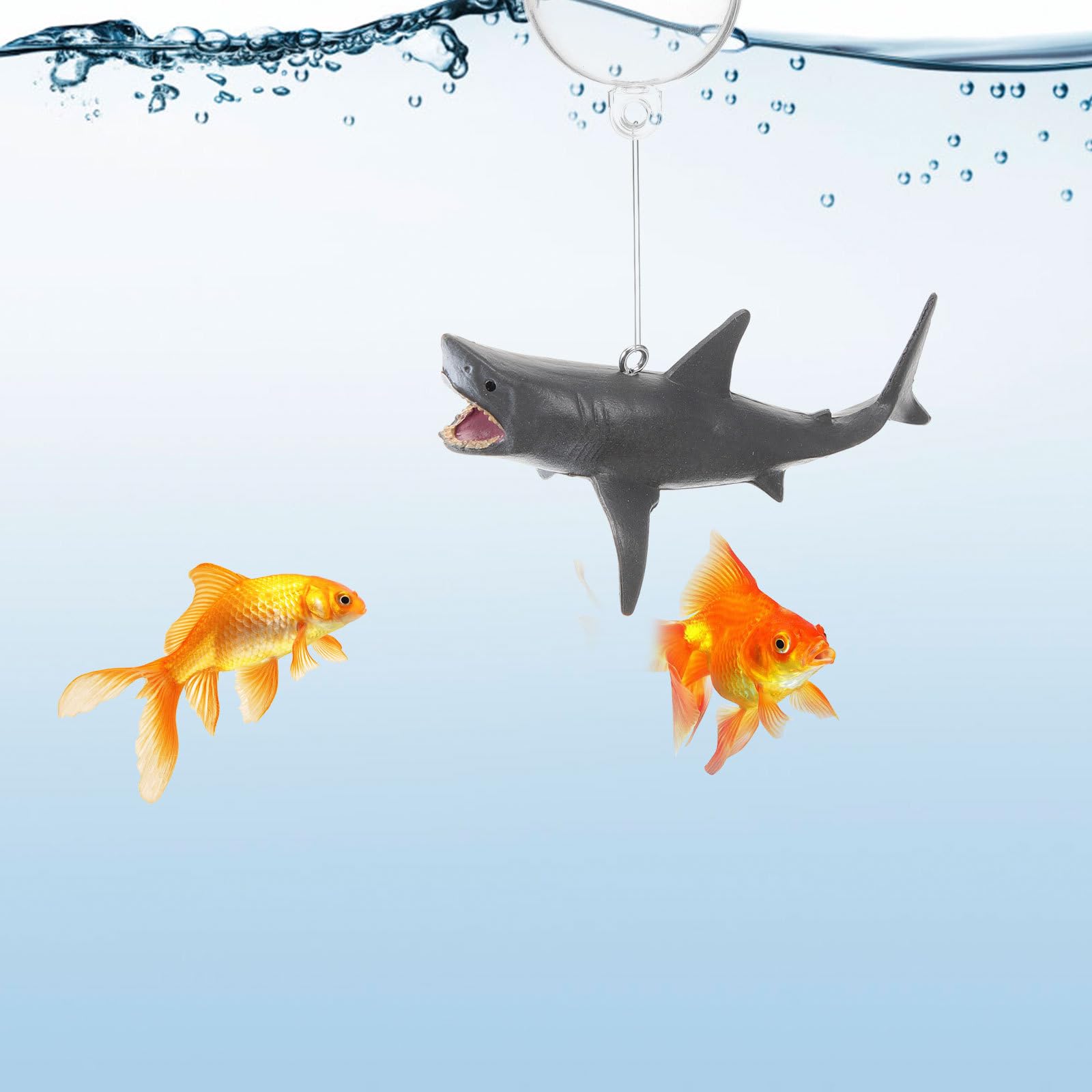 BESPORTBLE 2Pcs Fish Tank Decorations, Mini Fish Tank Ornaments Floating Shark with Wire and Ball for Fish Tank Aquarium Decorations - Image 4
