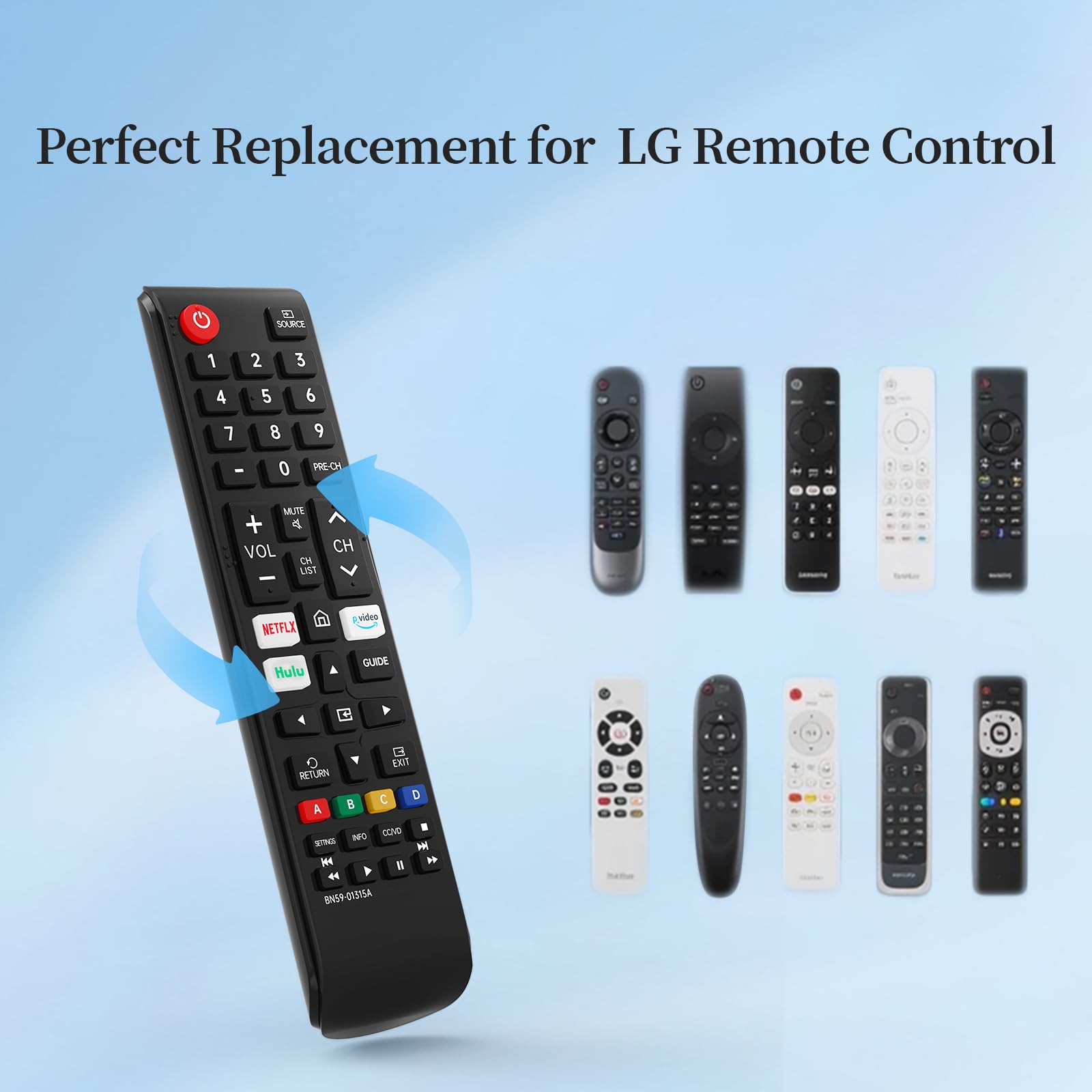 Telecomando universale per Samsung Smart TV, telecomando di ricambio compatibile con tutte le serie Samsung LED/LCD/HDTV/3D/4K QLED, con 4 tasti di scelta rapida