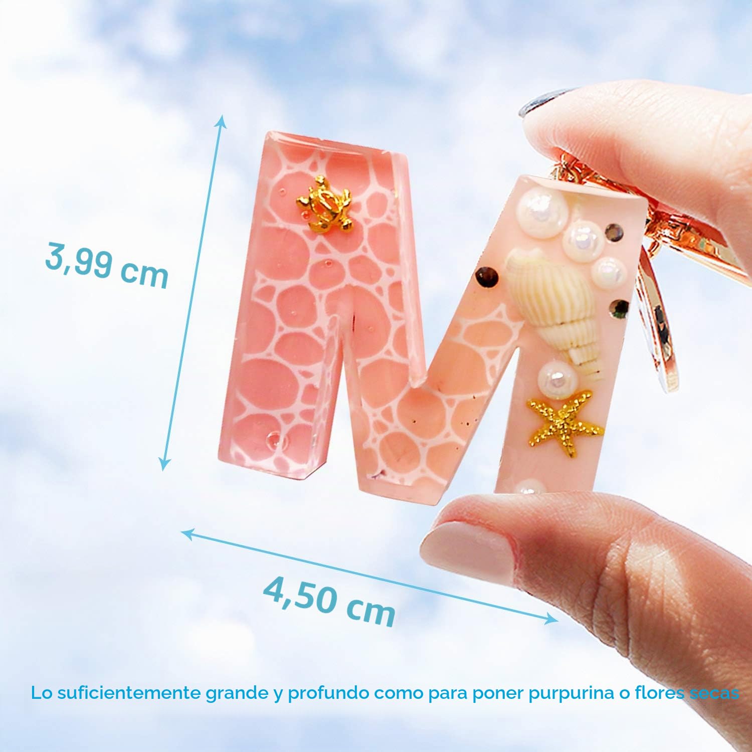 Mocoosy 134Pcs Kit de moldes de resina de alfabeto de silicona, Número de letra Moldes de fundición de resina epoxi Juego de fabricación de llaveros con 1 taladro 2 brocas 30 llaveros 100 tornillos
