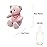 FLUFFYFUN 100% Organic Cotton Teddy Bear Pink 16.5cm Baby Stuffed Animals for Newborn 7.1