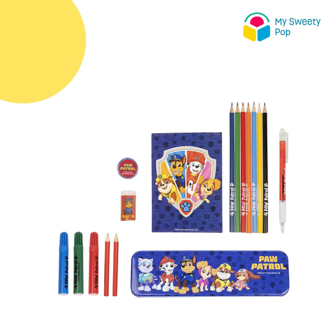 My Sweety Pop, Children's stationery kit, School supplies with metal case, felt-tip pens, pen, eraser, notebook - Image 2