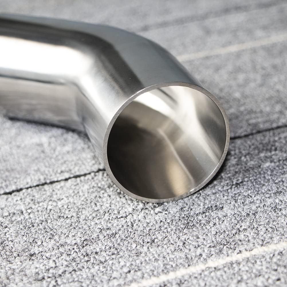3.5" Stainless Steel Elbow 45° Mandrel Bend Elbow - 14GA /.078" Wall - 2" Legs - SS304 Stainless Elbow for Car Modified Exhaust Elbow Pipe, Pipeline engineering, etc