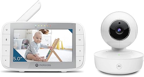 Miniatura 7 de Motorola Monitor de bebé VM36XL portátil de video para bebé con 2 cámaras, rango de 1000 pies de 2.4 GHz, pantalla dividida inalámbrica de 5