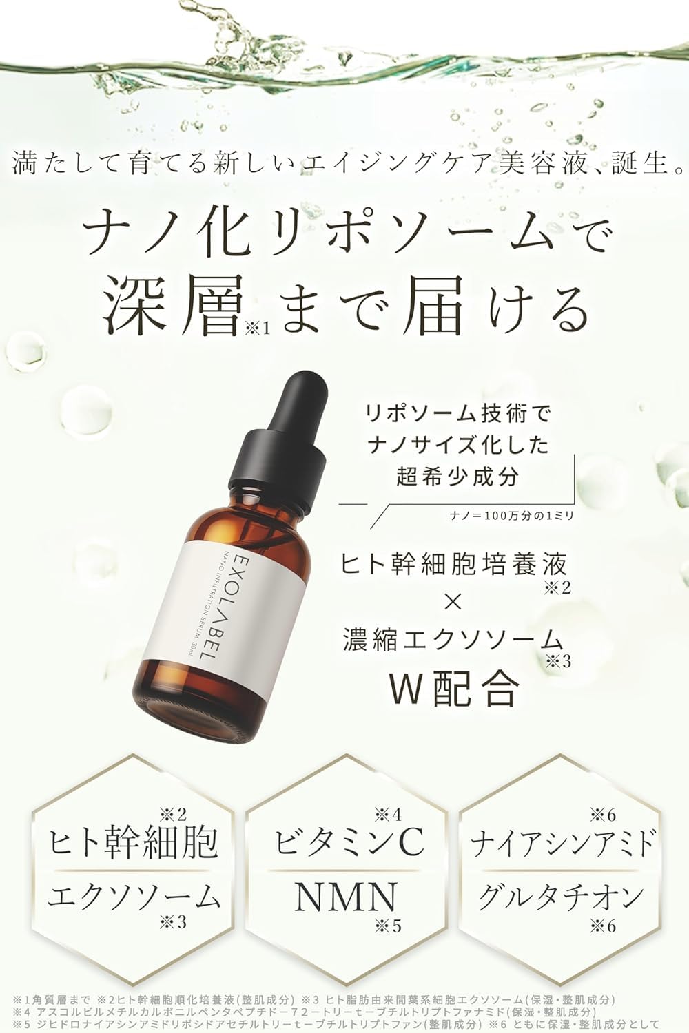 Amazon.co.jp: エクソレーベル 美容液 美容界注目 高濃度エクソソーム