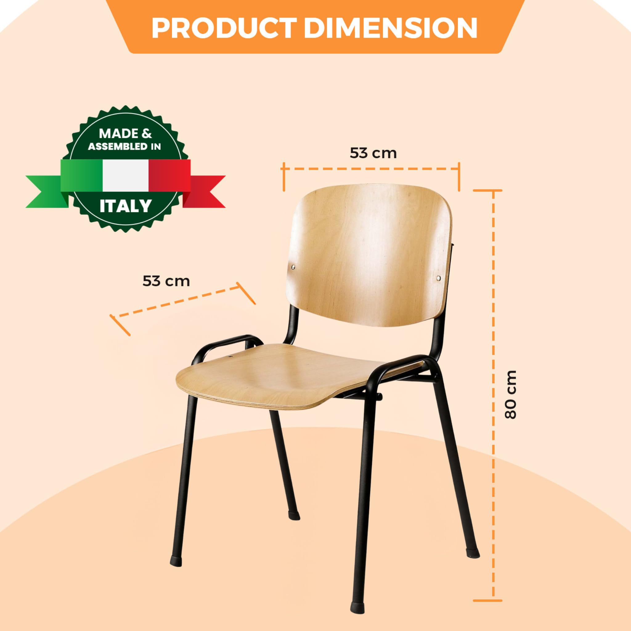 Topsit Chaise Visiteur, Chaise de conférence, empilables, avec Assise et Dossier en Bois