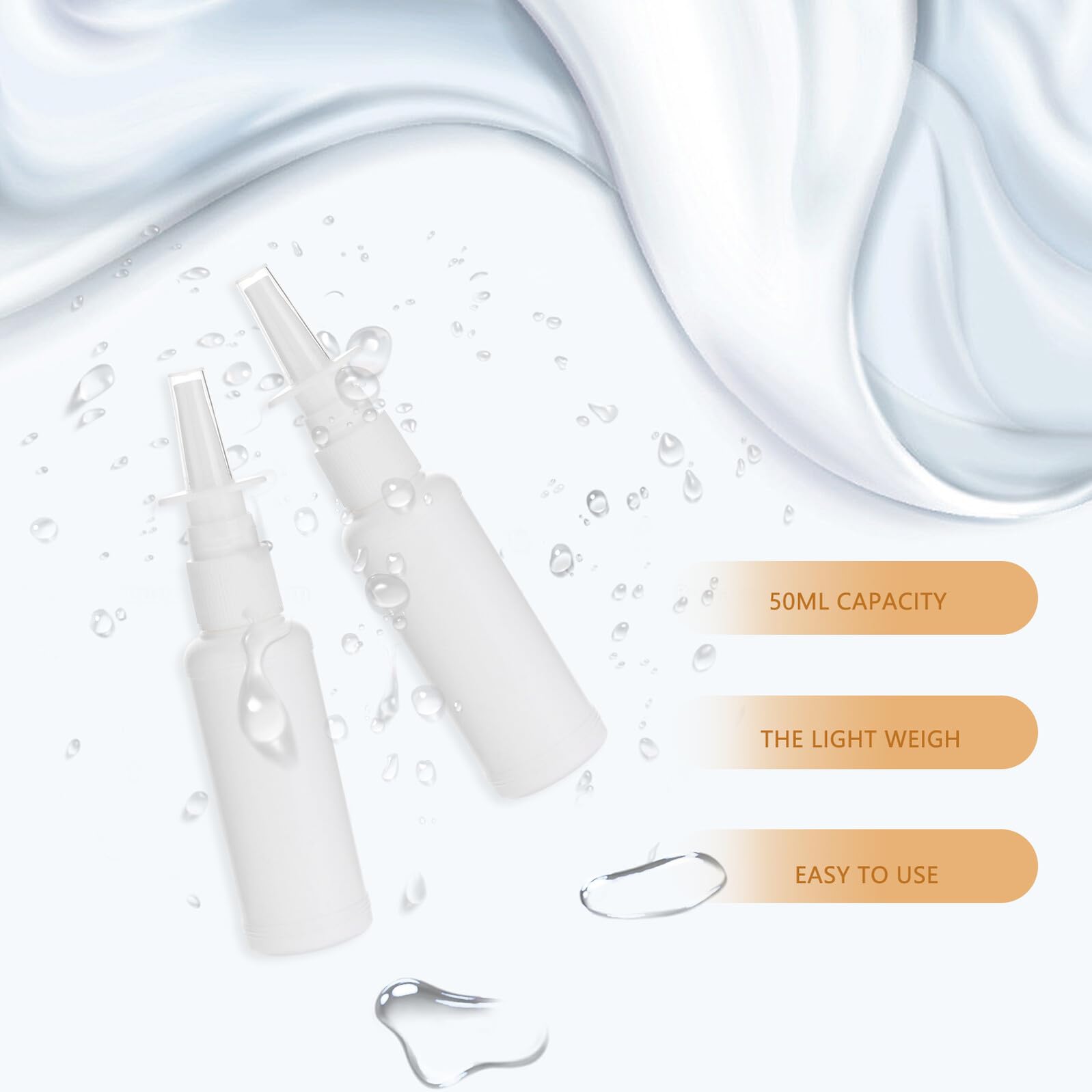 Sprühflasche 50ml Pe Weiß Nachfüllbar mit Schutzkappe
