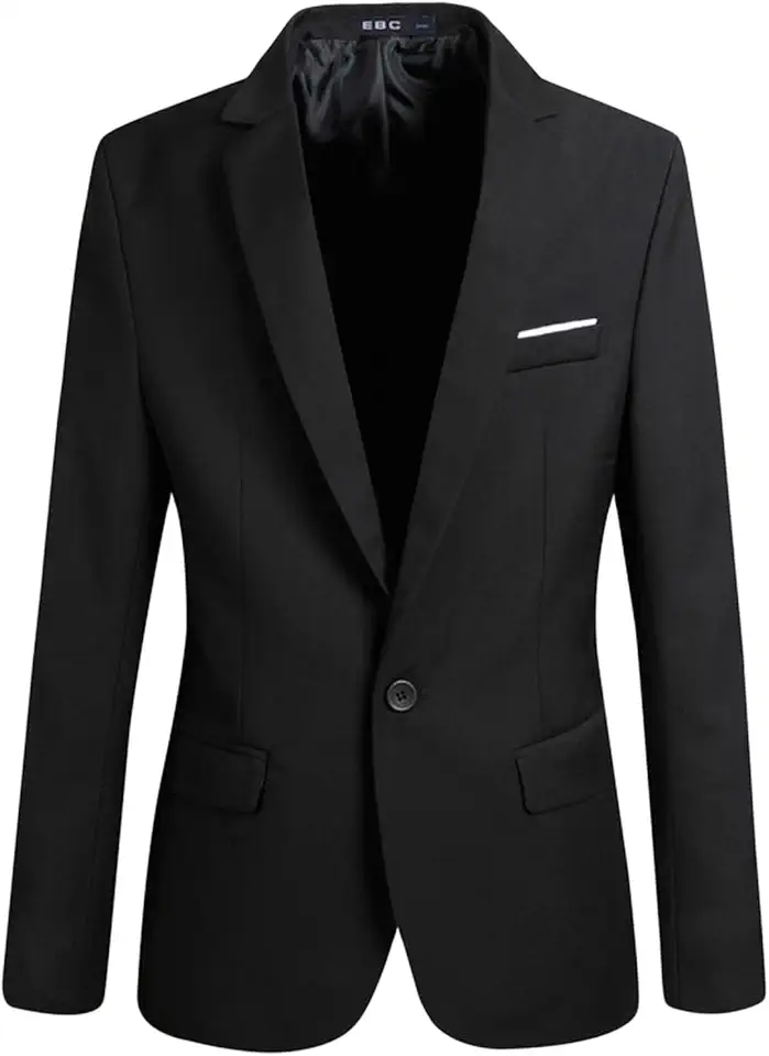 Blazer masculino de um botão, caimento justo, para negócios