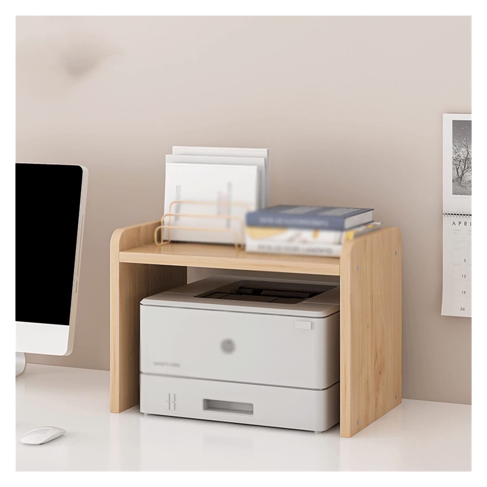 Supporto per Stampante Multistrato e scrivania - Supporto salvaspazio per scrivania da Ufficio e armadietto - Libreria Versatile e Porta Accessori per Piccoli Oggetti