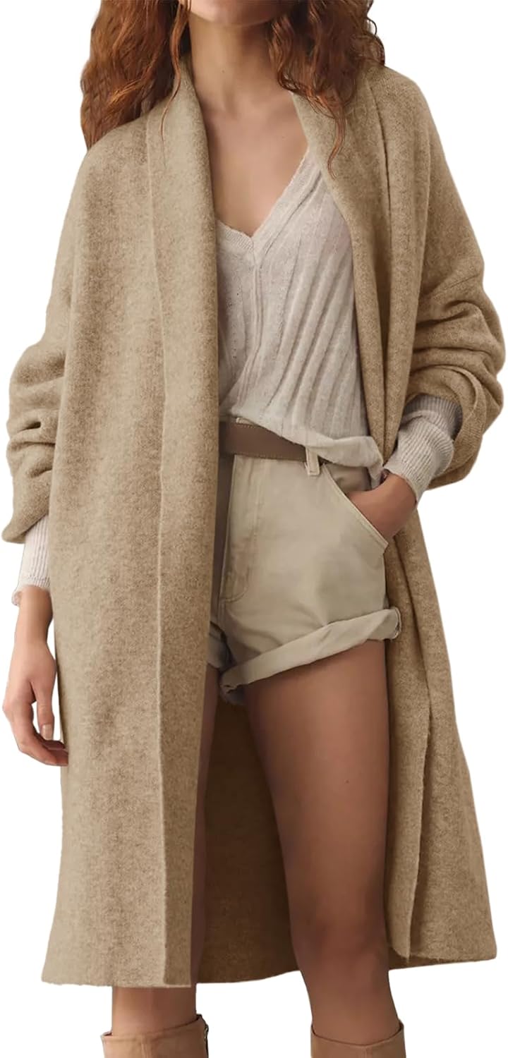 Saodimallsu Womens Long Cardigan Sweaters Chunky Open Front Oversized Slouchy Knit Fall Trendy Coatigan Jackets - Image 2