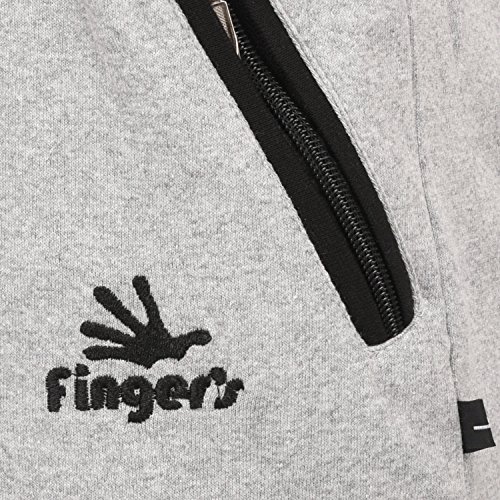 Image of Finger's Men's Tapered Fit Joggers (TPMGB2 FS Melange Grey-Black)