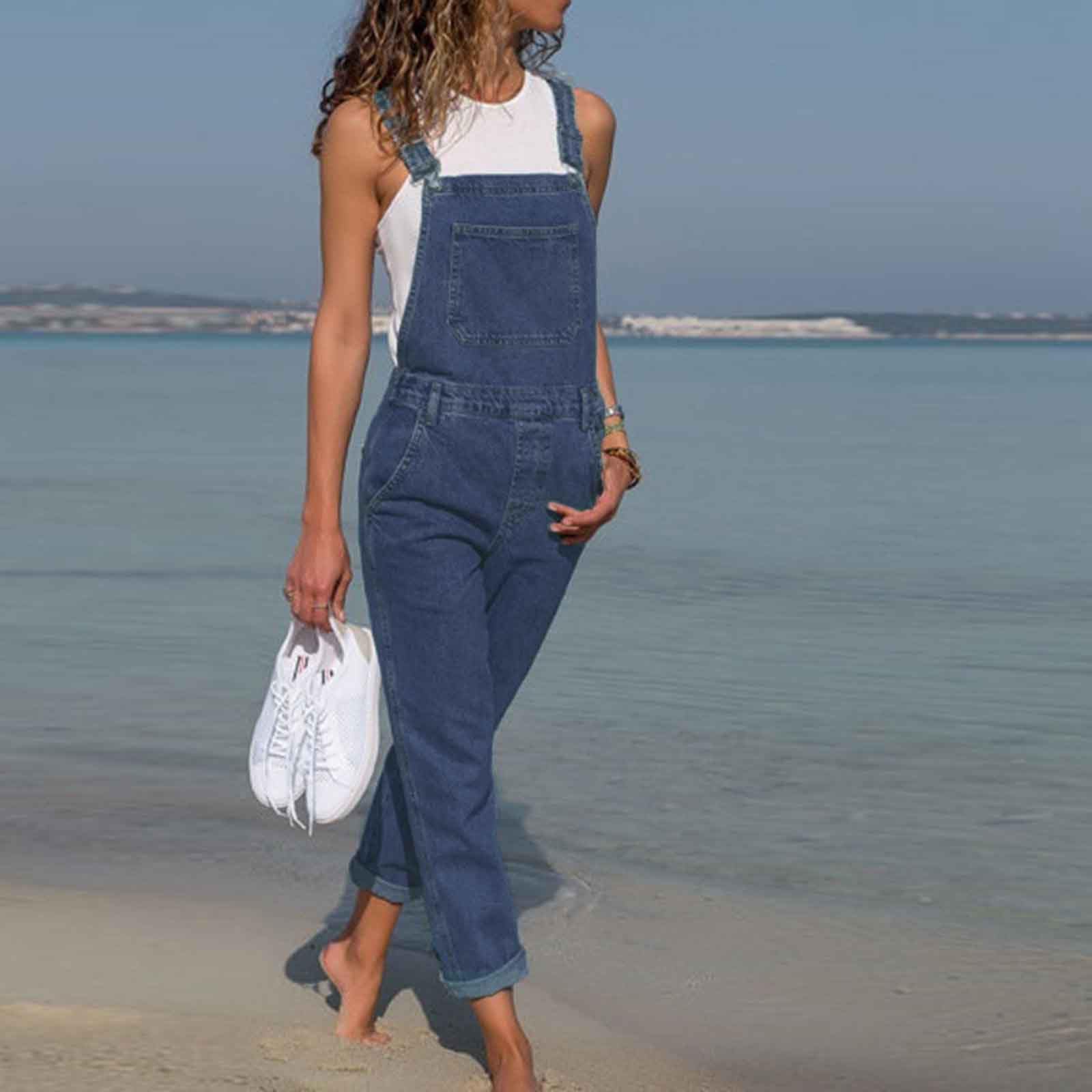 Generisch 2026 Denim Salopette Lunghe Pagliaccetto Salopette Tute