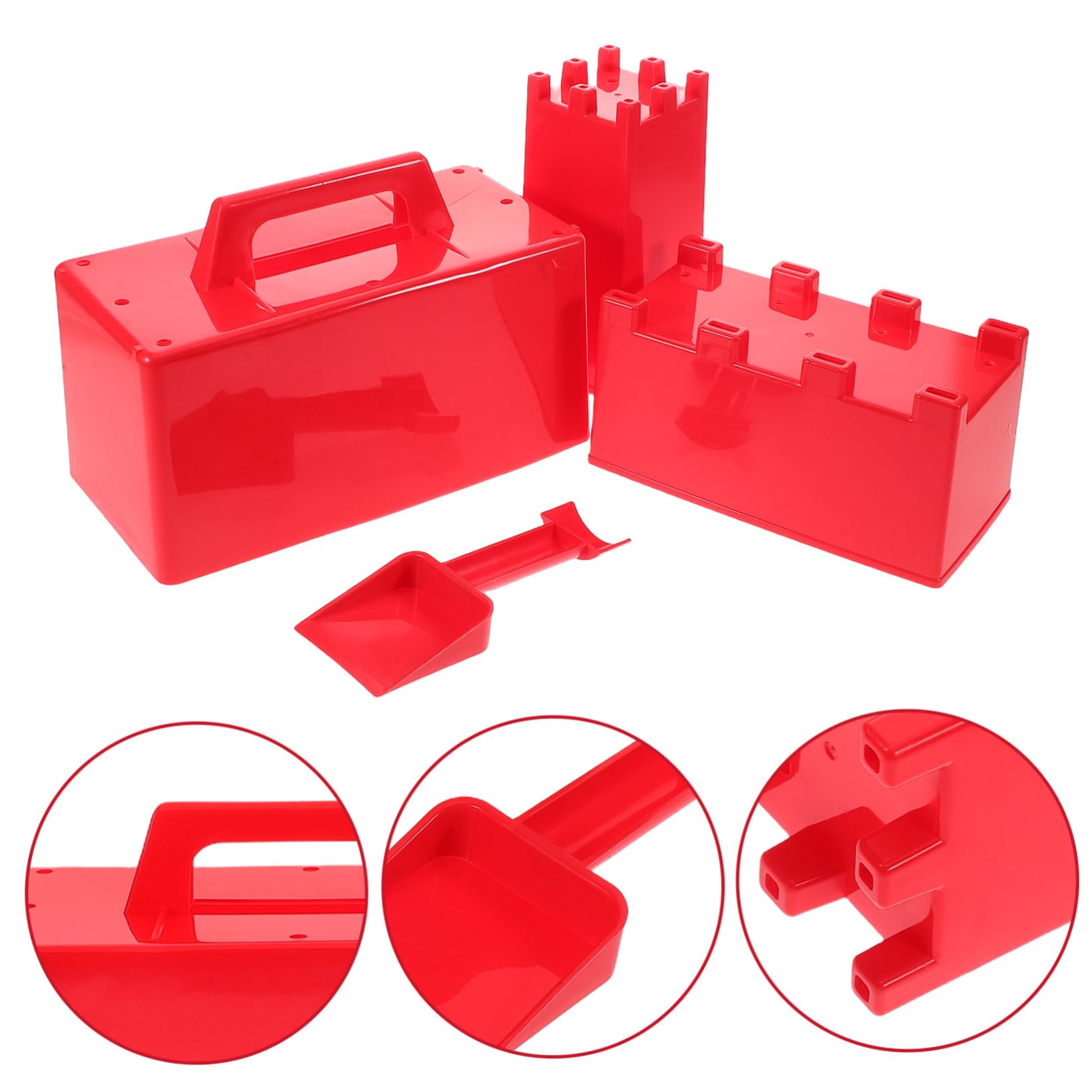 Juego de Moldes para Ladrillos de Nieve Resistente Heladas para Niños , Molde de Plástico Rojo Adecuado para Jugar al Aire Libre en Invierno