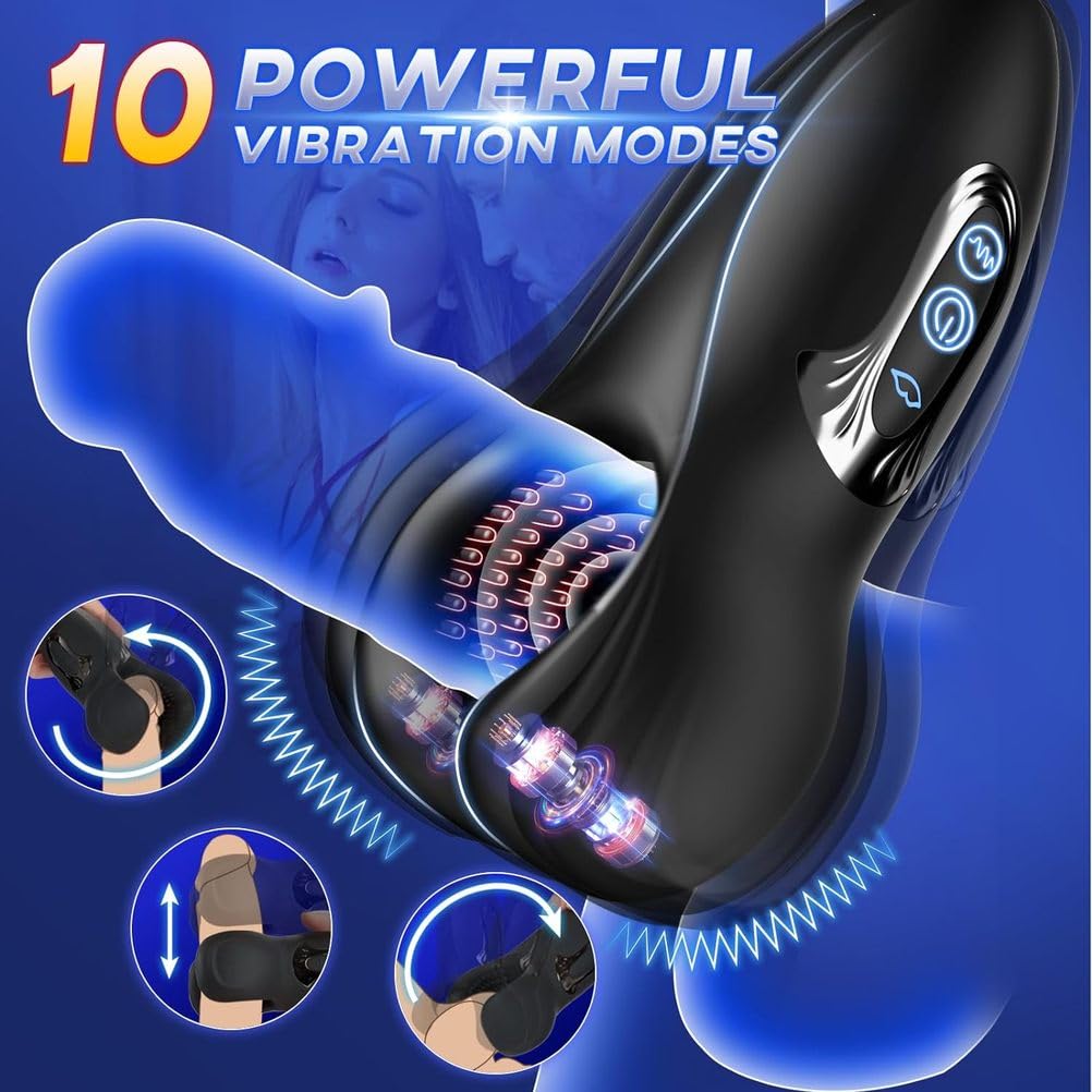 Générique Masturbatore Per Addestramento Del Pene Con 10 Morsi E Vibrazioni A Doppia Testa, Stimolatore Portatile Per Allenatore Del Pene Giocattolo Vibrante Stroker Allenamento A 360°
