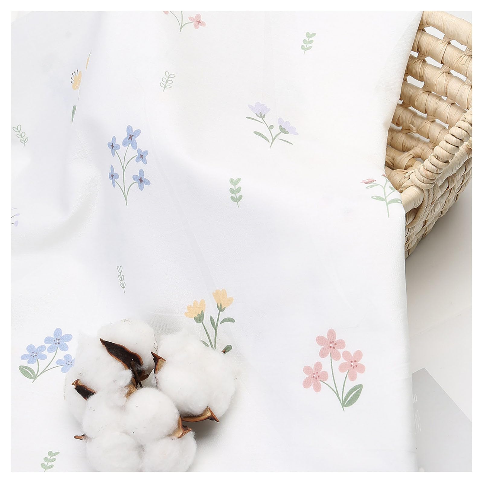 100x235cm Baumwollstoff Baby Meterware Kinderstoff Zum Nähen Blumen, Tiere