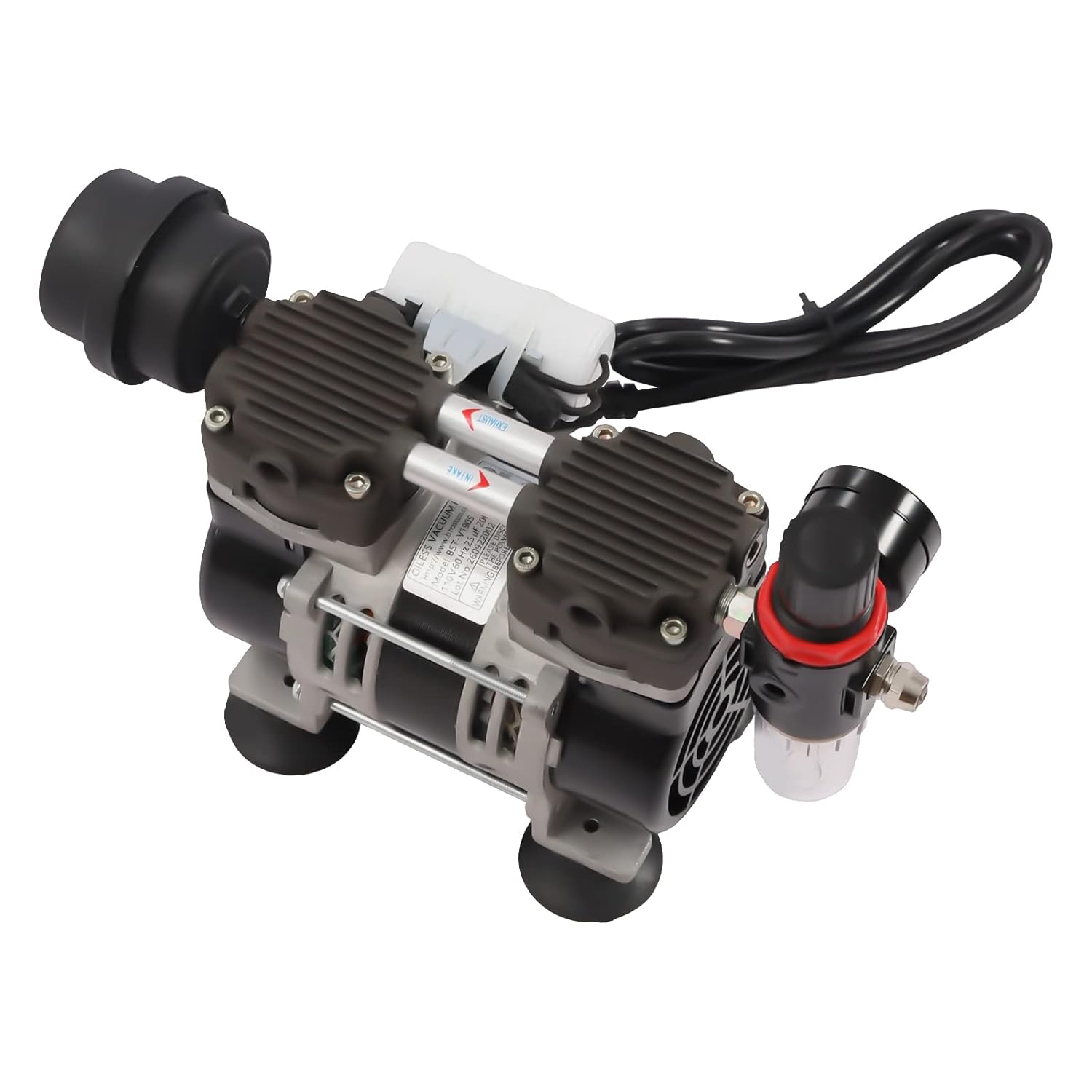 Lab Diaphragm Vacuum Pump 200W 60L/min Oilless Medical Pump Diaphragm Mute Pump 90Kpa Vacuum Air Pump with Air Filter for Laboratory, Medical Equipment