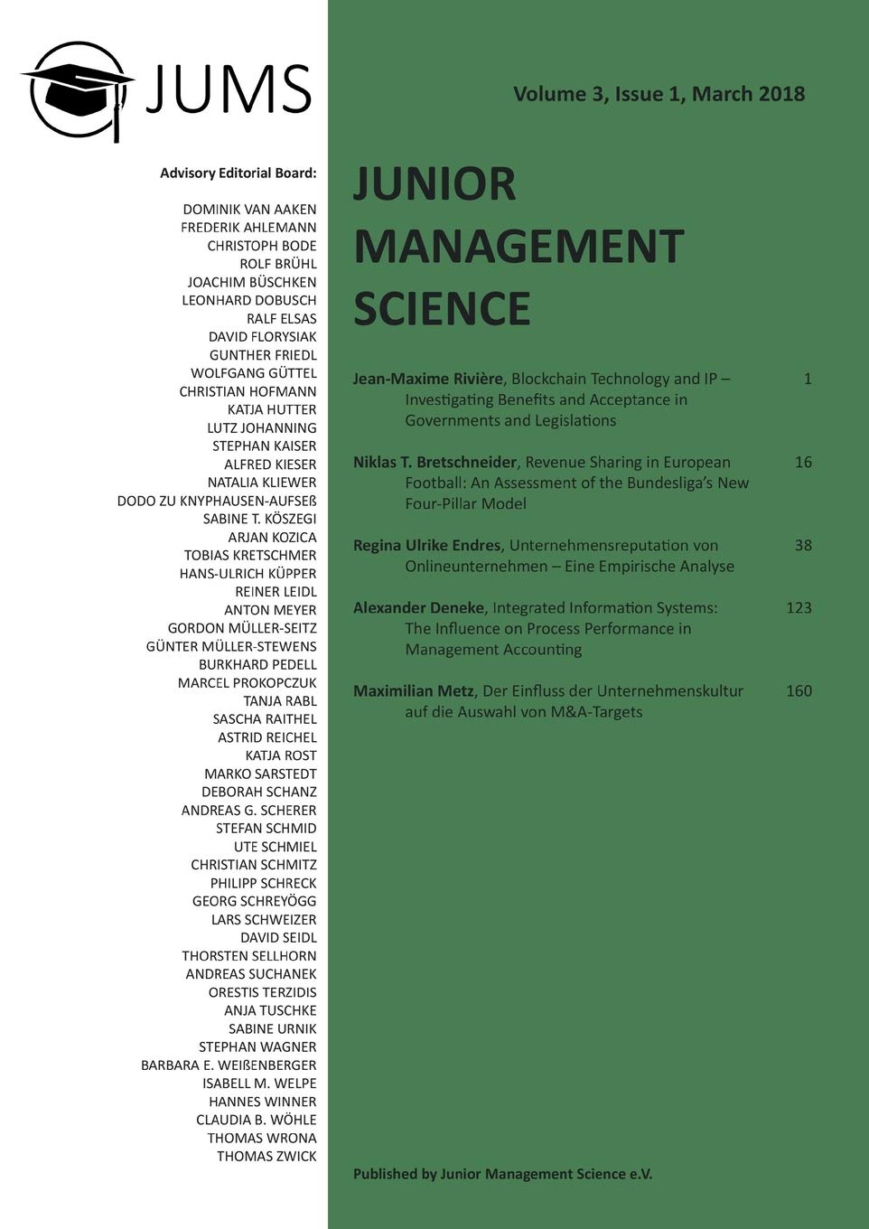 Junior Management Science, Volume 3, Issue 1, March 2018