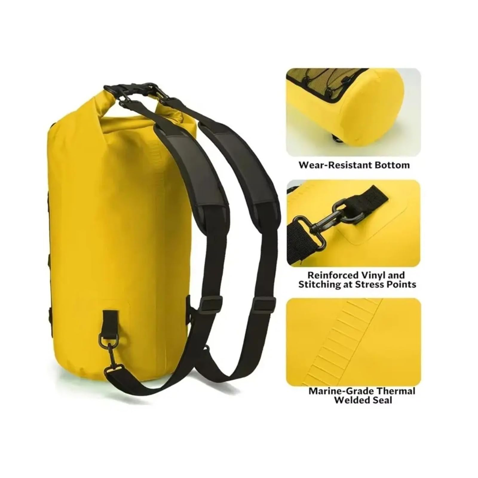 Bolsa Impermeable 10L/20L/30L, Paquete de Gran Capacidad con Correa for el Hombro for Nadar(Green 20L)