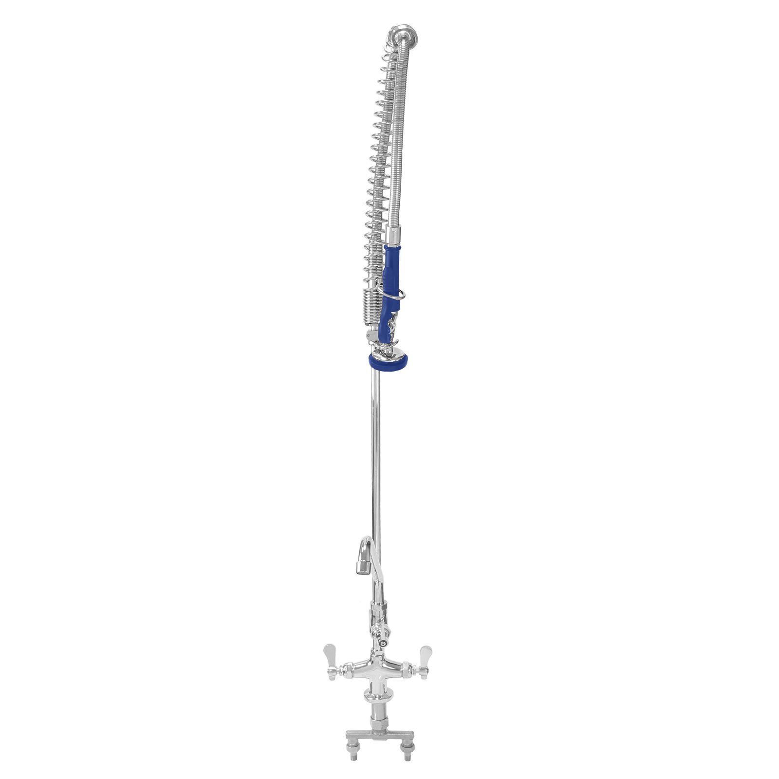 Grifo de Prelavado Comercial para Fregadero de Cocina Lavabo con Gancho Rociador Manguera Flexible y Grifo Adicional de Acero Inoxidable y Latón con Soporte de Pared y 2 Conectores Grifo GRATIS