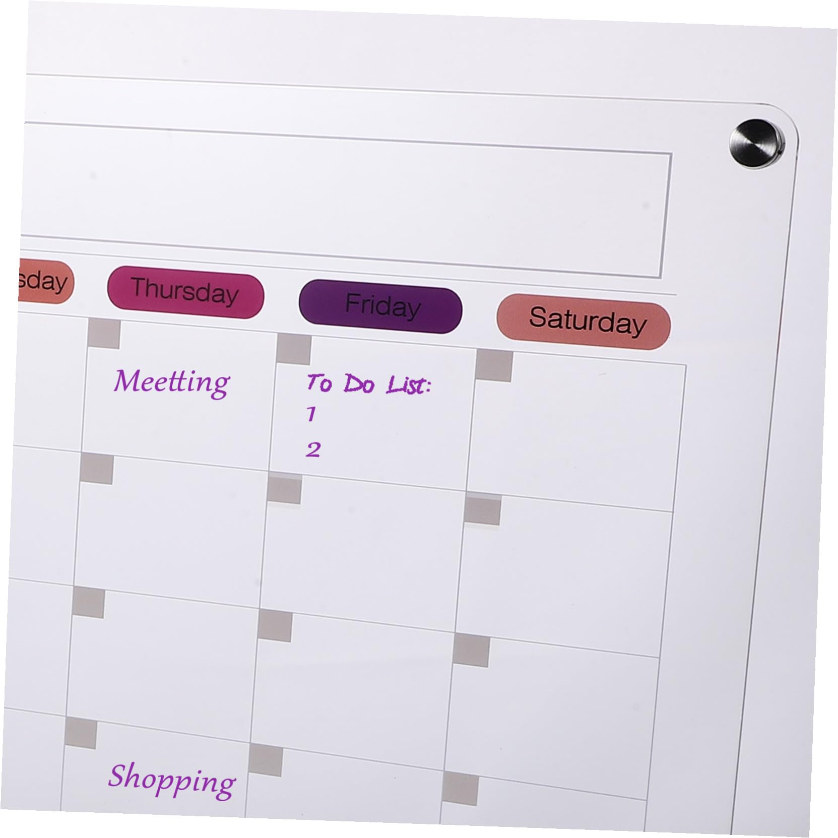 Lavagna Mensile Acrilica Magnetica Trasparente Board Cancellabile Secco Pianificatore Calendario per Cucina Ufficio e Scuola Superficie Liscia per Scrittura Facile e Riutilizzabile