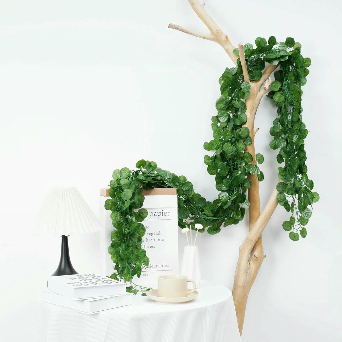1Pc 200Cm Green Vine Silk Artificial Ivy Hanging Leaf Garland Plant Creeper Leaf Home Wedding Garden Bathroom Decoration-T09
