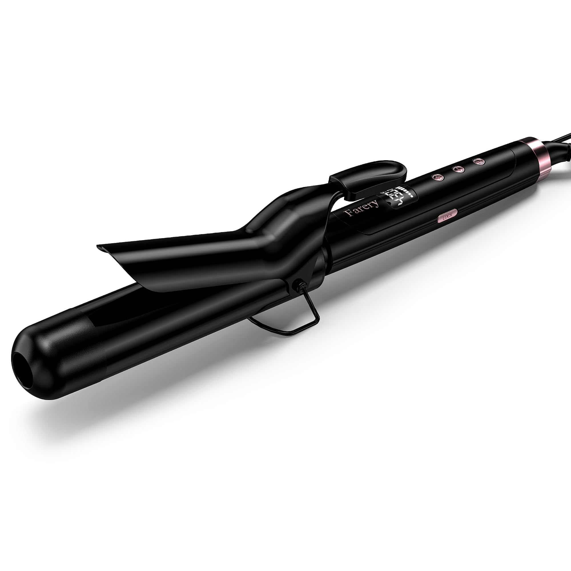 1.5 inch Curling Iron For Long Hair, Lightweight Long Barrel Curling Iron 1 1/2 Inch, Ceramic Curling Wand Infused Argan Oil & Keratin for Bouncy Curls, 9 Temp Digital Display & Lock Key, Glove