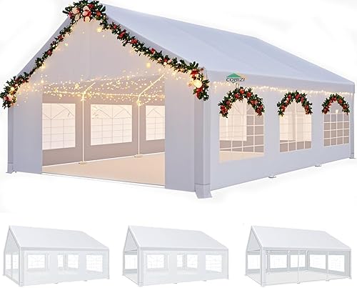 Miniatura 48 de COBIZI 10x10 Gazebos desplegables en oferta 11x11 Tienda de campaña con toldo fácil de montar al aire libre, Gazebo impermeable portátil