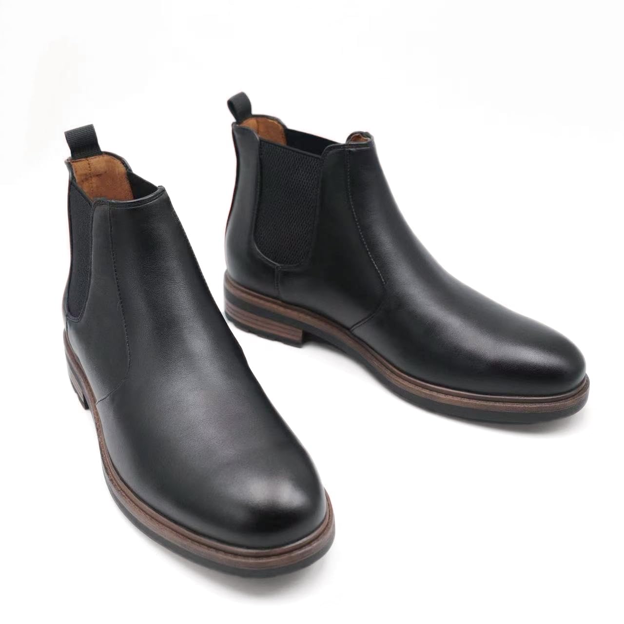 Finishing & Sewing Botas Chelsea de hombre, botines de vestir casuales fáciles de poner