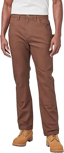 Dickies Pantalon slim fit en toile de canard double genou pour homme, marron, 30