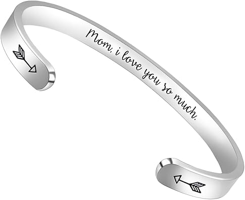Btysun Bracelets for Women Mothers Day Bracelet Gifts from Daughter Inspirational Gifts for Women Graduation Gifts for Her Motivational Birthday Cuff Bangle Friendship Personalized Mantra Jewelry…