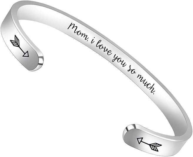 Btysun Bracelets for Women Mothers Day Bracelet Gifts from Daughter Inspirational Gifts for Women Graduation Gifts for Her Motivational Birthday Cuff Bangle Friendship Personalized Mantra Jewelry…
