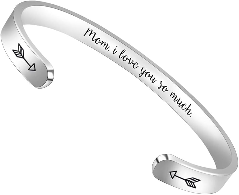 Btysun Bracelets for Women Mothers Day Bracelet Gifts from Daughter Inspirational Gifts for Women Graduation Gifts for Her Motivational Birthday Cuff Bangle Friendship Personalized Mantra Jewelry…