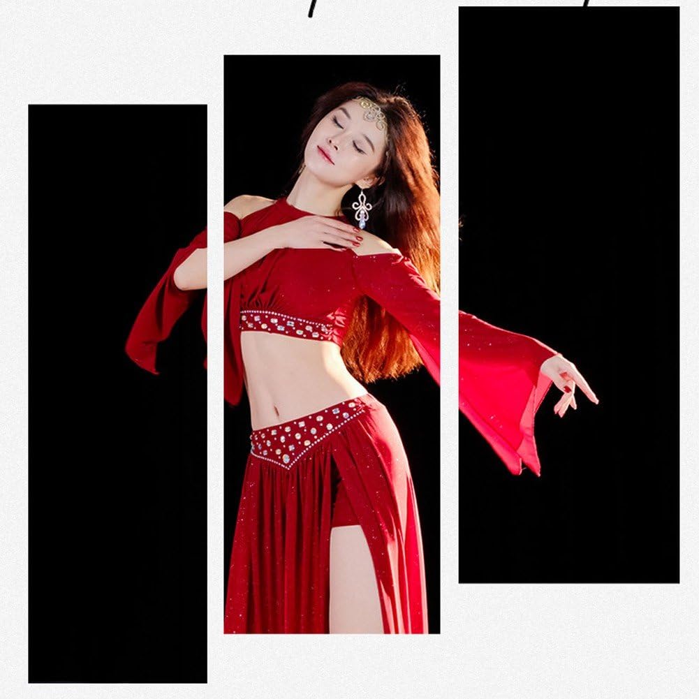 Damen-bauchtanzkostüm, Glänzendes -bauchtanzkleid, Bauchtänzerinnenrock, Professionelles Tänzerinnen-Outfit, Tanzbekleidung