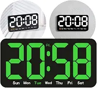 Relógio de Parede Digital LED, Display Hora e Dia da Semana, Ideal para Academia, Galpão, Recepção e Uso Comercial (Led Verde)