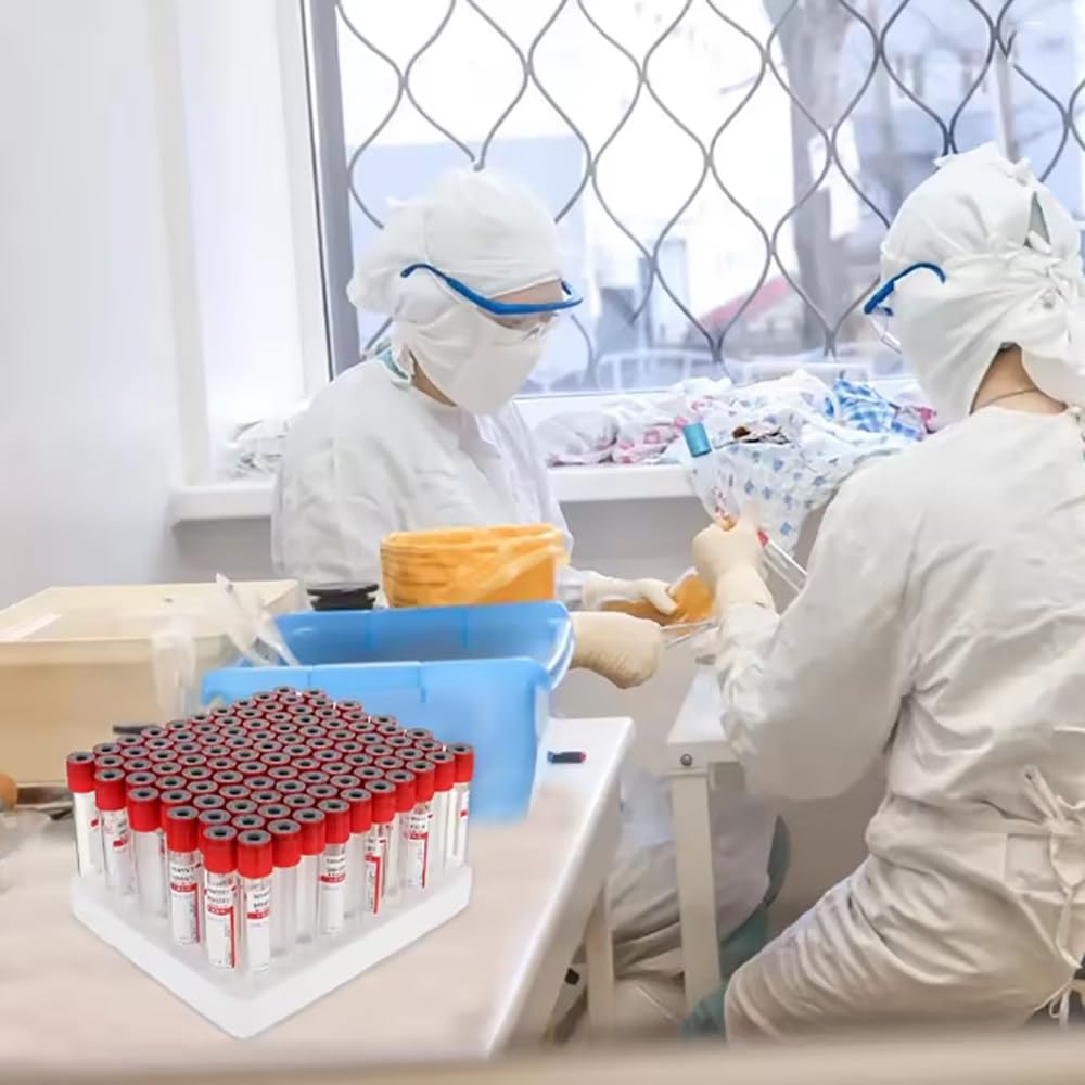 Provetta per Prelievo di Sangue Rosso,3Ml/5Ml/10Ml,Provette per Centrifuga,Provette per Prelievo di Sangue sotto Vuoto,Pressione Negativa,per Test di Laboratorio,Animali,100 Pezzi,5ml
