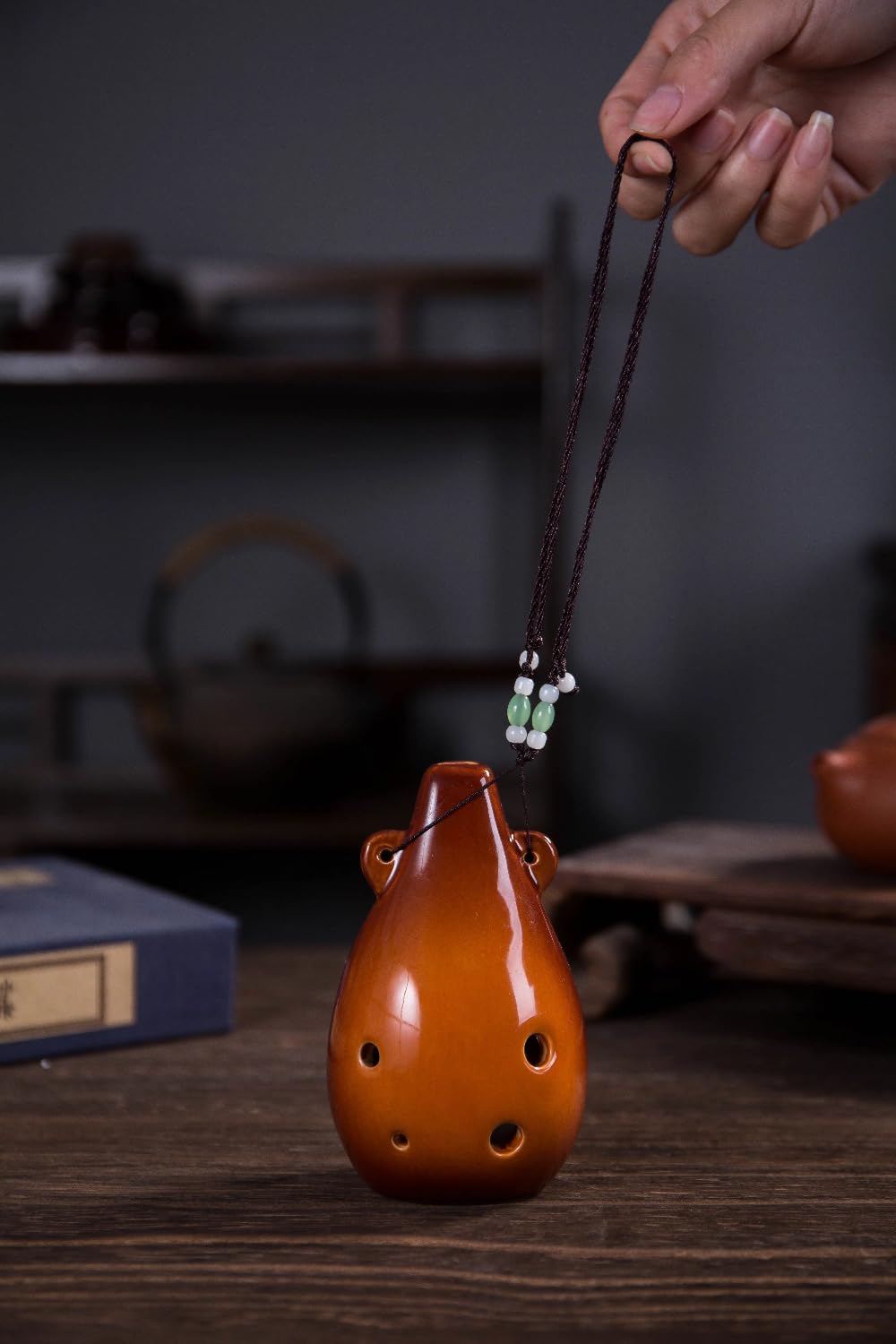 Instrumento étnico Xun de cerámica con llave AF de seis agujeros de rendimiento profesional