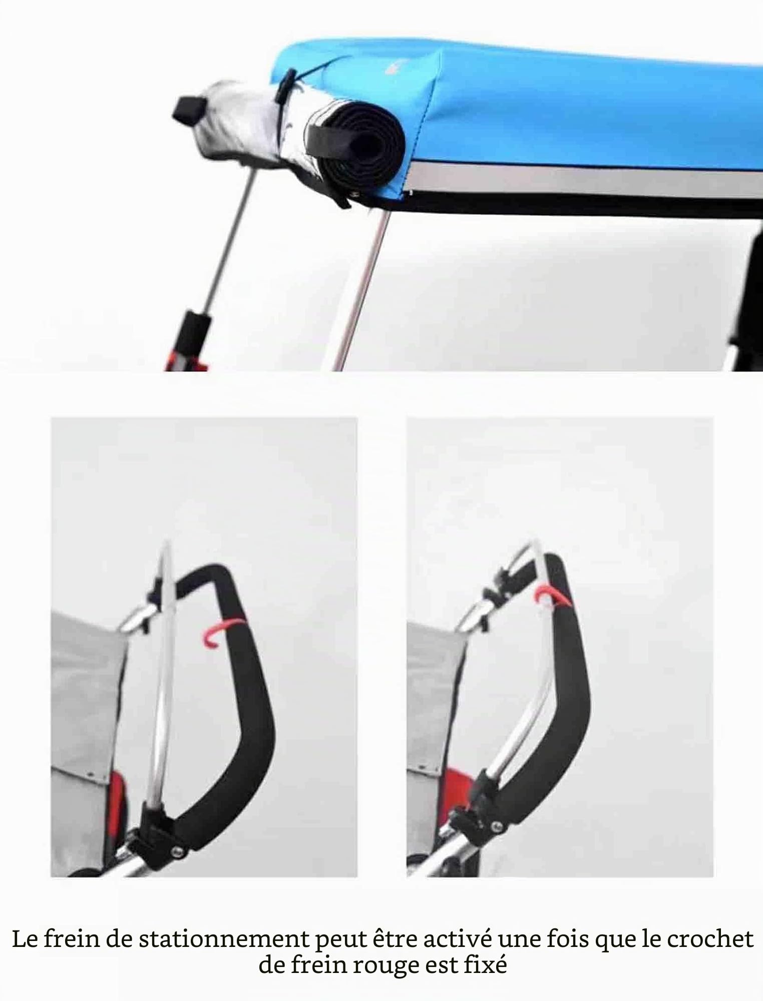 Remorque de vélo Adulte Fauteuil Roulant Vélo en Alliage D'aluminium Remorque Arrière Absorption des Chocs Tracteur Confortable Chariot Multifonctionnel (Blue)