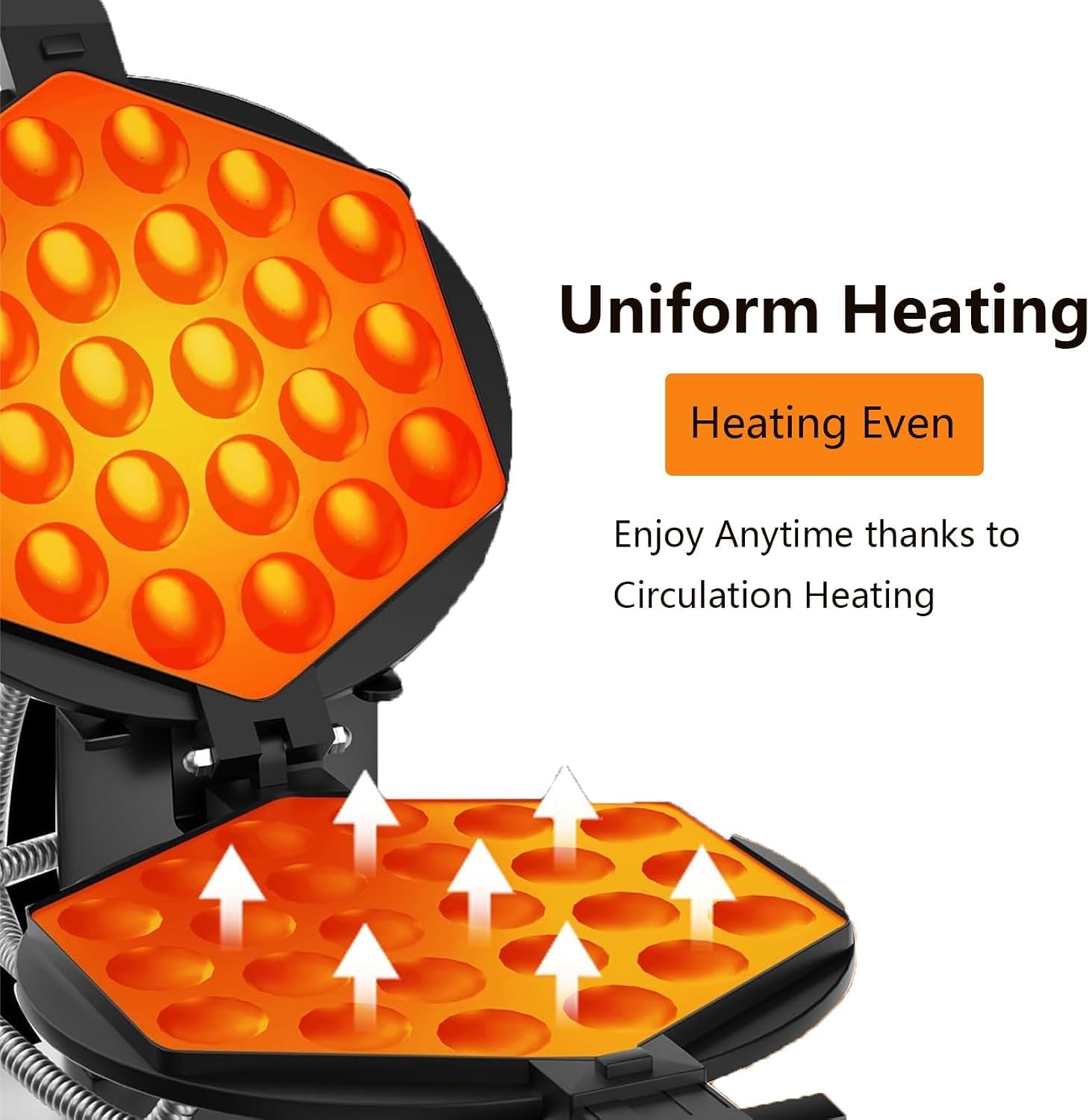 Máquina de gofres de burbujas comercial, 1400 W, acero inoxidable, antiadherente, para huevos de Hong Kong, con control de tiempo y temperatura separados