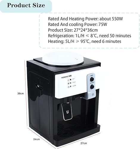 Miniatura 6 de Dispensador de enfriador de agua eléctrico, dispensador de enfriador de agua de encimera de carga superior de 5 galones, mini dispensador de