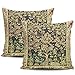2 Piezas Fundas De Cojín William Morris Árbol De La Vida Funda De Almohada para Cojín Colorido Funda De Almohada Primavera Almohada Caso para Sala De Estar, Sala, Jardín, 45X45Cm
